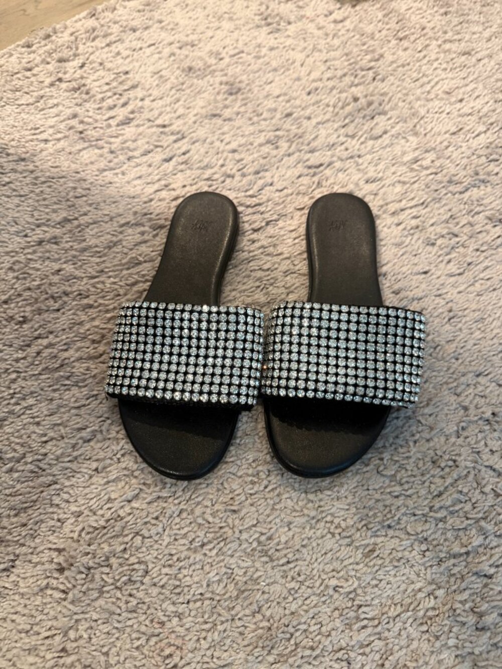 H&M Black Rhinestone Sandals